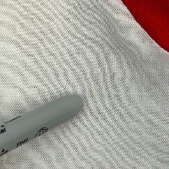 Vintage Apple Computers Raglan T Shirt Mens XS Picasso Macintosh 128K 80s Red - Picture 5 of 9